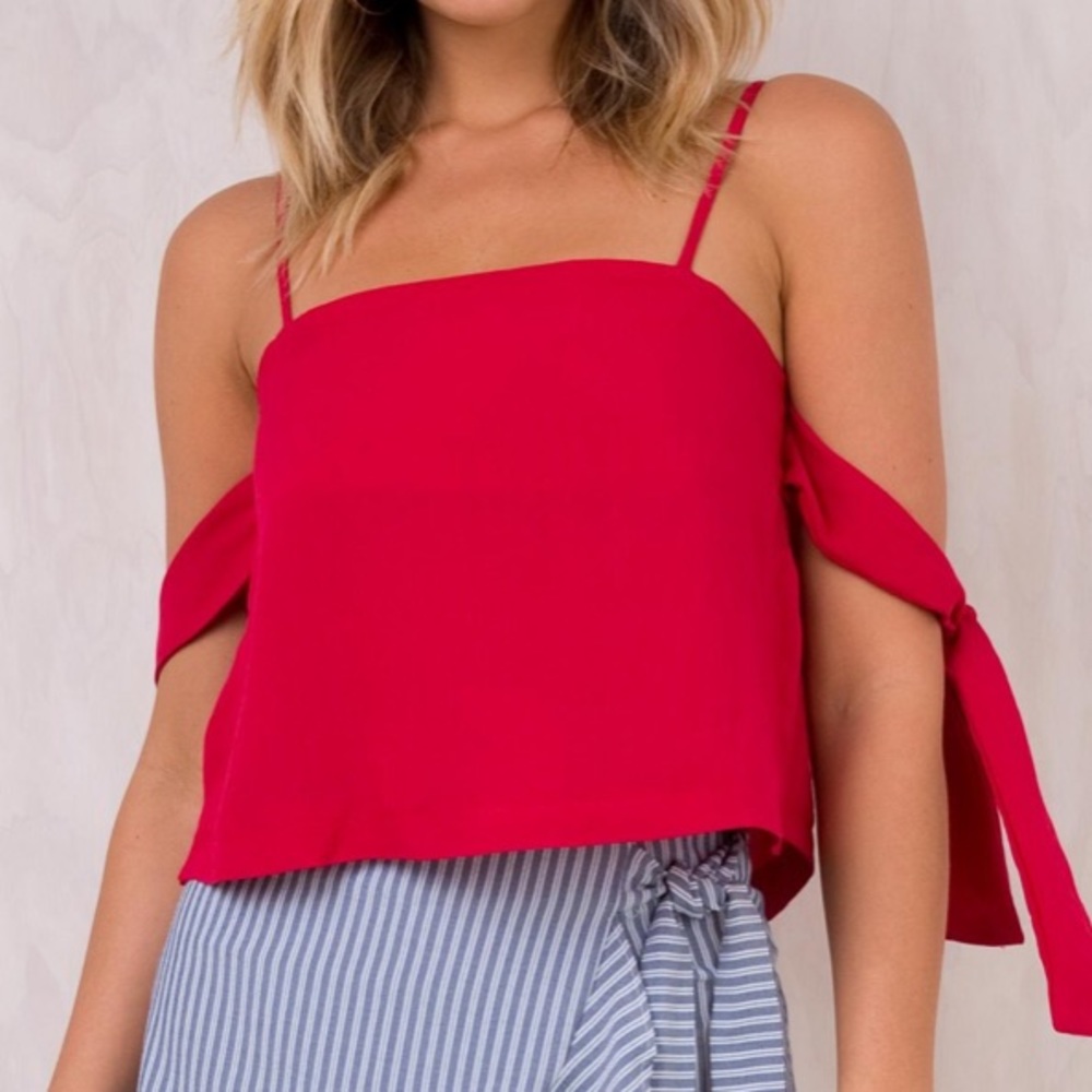 Size Small red off the shoulder top